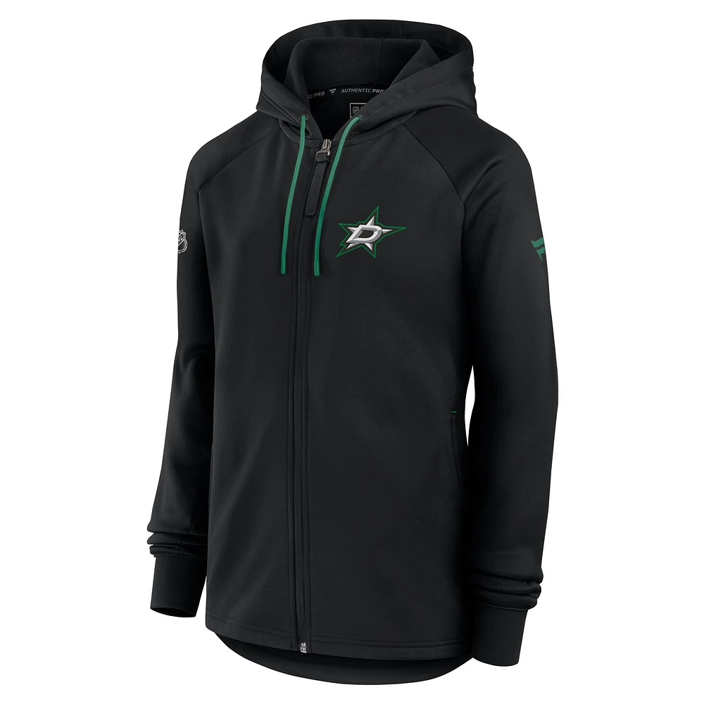 Women's Fanatics  Black Dallas Stars Authentic Pro Rink Fleece Full-Zip Jacket