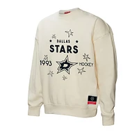 Women's Mitchell & Ness  Cream Dallas Stars Logo 3.0 Pullover Sweatshirt