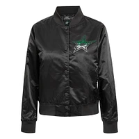 Women's Pro Standard  Black Dallas Stars Rhinestone Jewels Satin Full-Snap Jacket