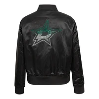Women's Pro Standard  Black Dallas Stars Rhinestone Jewels Satin Full-Snap Jacket