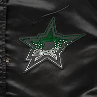 Women's Pro Standard  Black Dallas Stars Rhinestone Jewels Satin Full-Snap Jacket