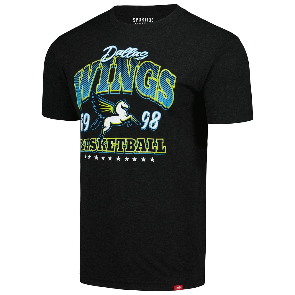 Women's Sportiqe  Heather Black Dallas Wings Comfy Super-Soft Tri-Blend T-Shirt