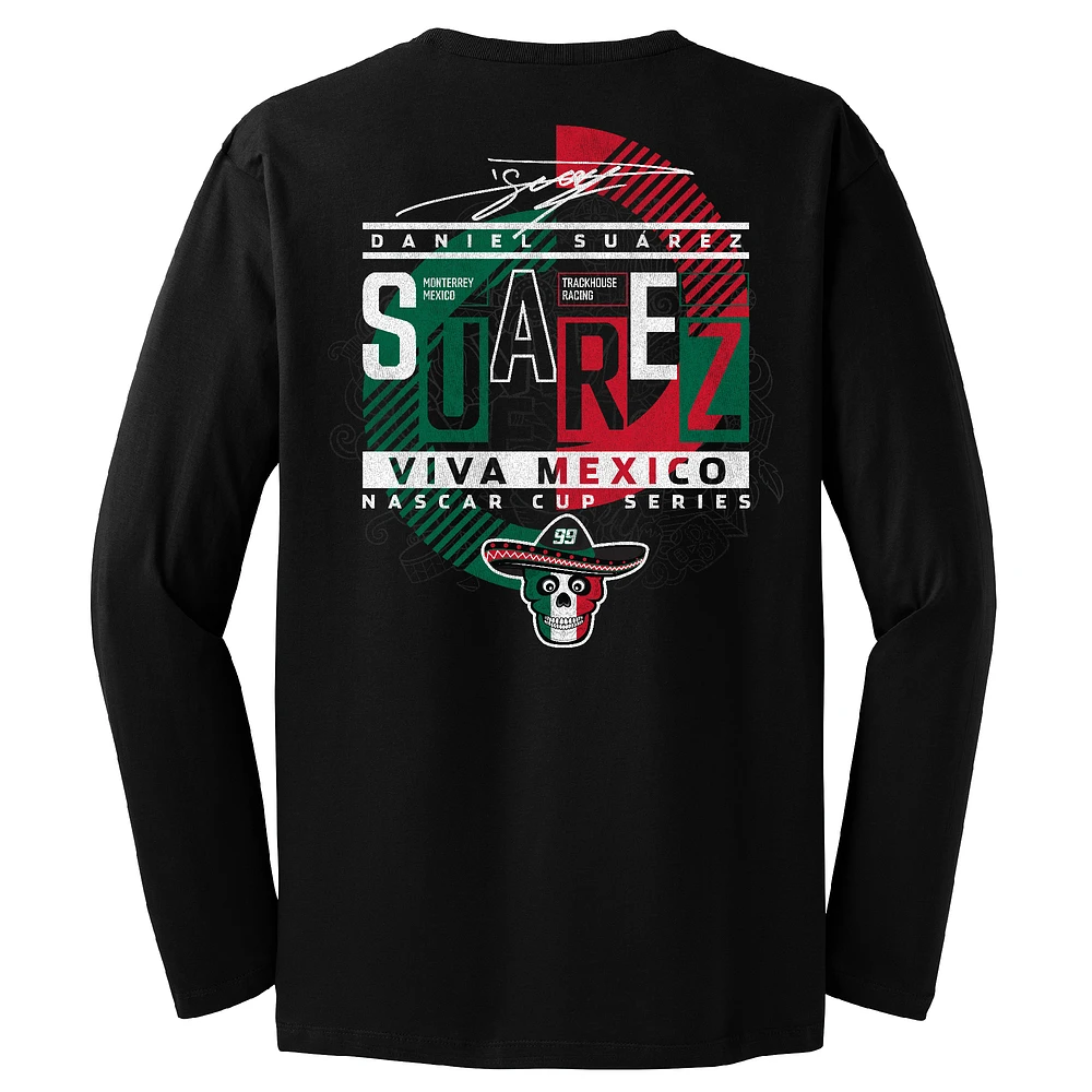 Men's Trackhouse Racing Team Collection  Black Daniel Suarez Vivo Long Sleeve T-Shirt
