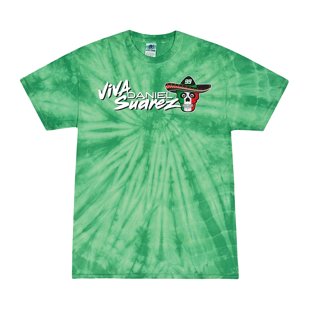 Men's Trackhouse Racing Team Collection Green Daniel Suarez Quaker State Tie-Dye Throwback Car T-Shirt