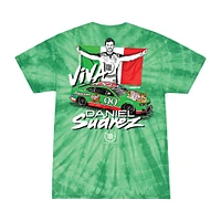 Men's Trackhouse Racing Team Collection Green Daniel Suarez Quaker State Tie-Dye Throwback Car T-Shirt