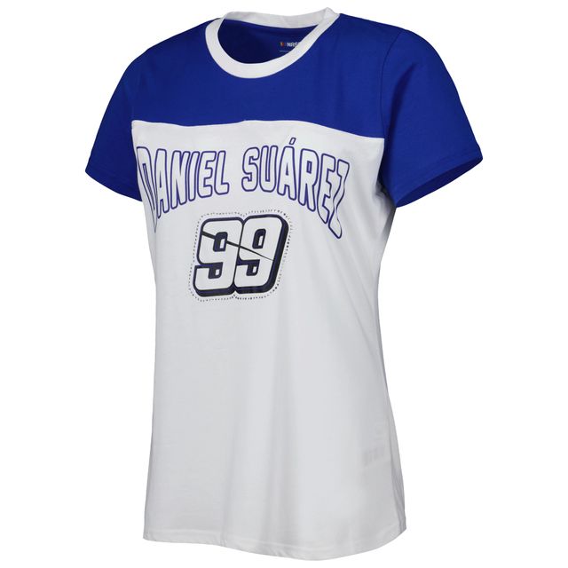 T-shirt Daniel Suarez Box Score G-III 4Her by Carl Banks pour femme, blanc/bleu clair