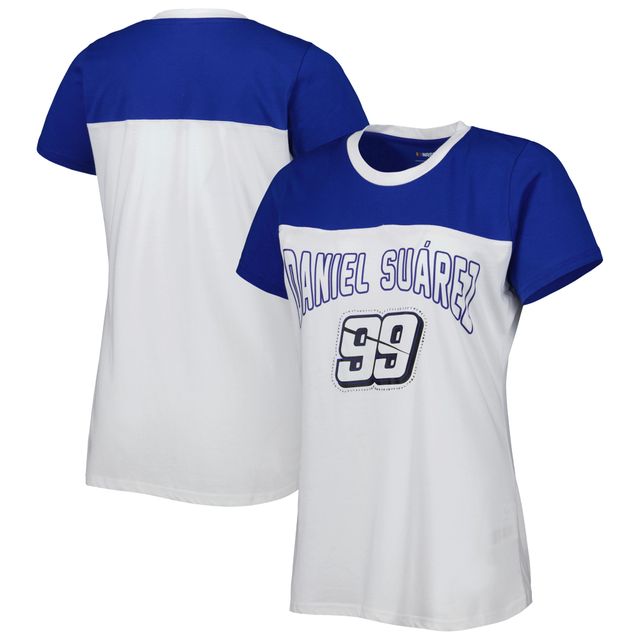 T-shirt Daniel Suarez Box Score G-III 4Her by Carl Banks pour femme, blanc/bleu clair