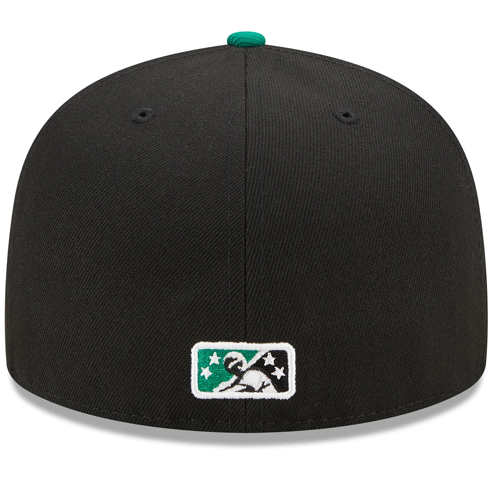 Men's New Era Black/Green Dayton Dragons Marvel x Minor League 59FIFTY Fitted Hat
