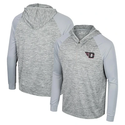 Haut à capuche Cybernetic Raglan quart de zip pour homme Colosseum Gray Dayton Flyers