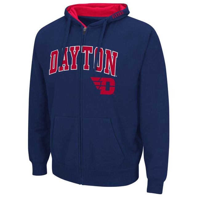 Colosseum Navy Dayton Flyers Arch & Logo 3.0 - Sweat à capuche entièrement zippé pour homme
