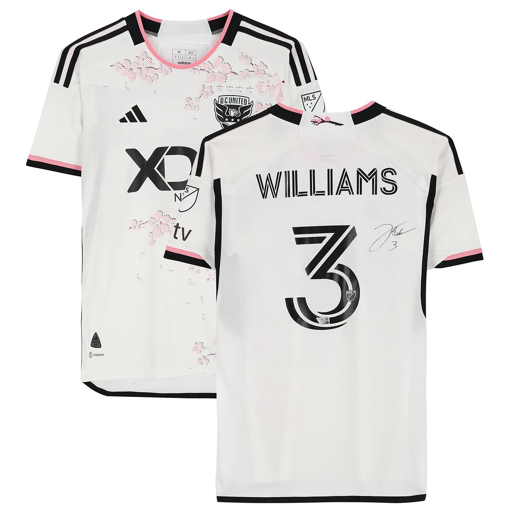 Derrick Williams D.C. United Autographed Match-Used #3 White Jersey from the 2023 MLS Season