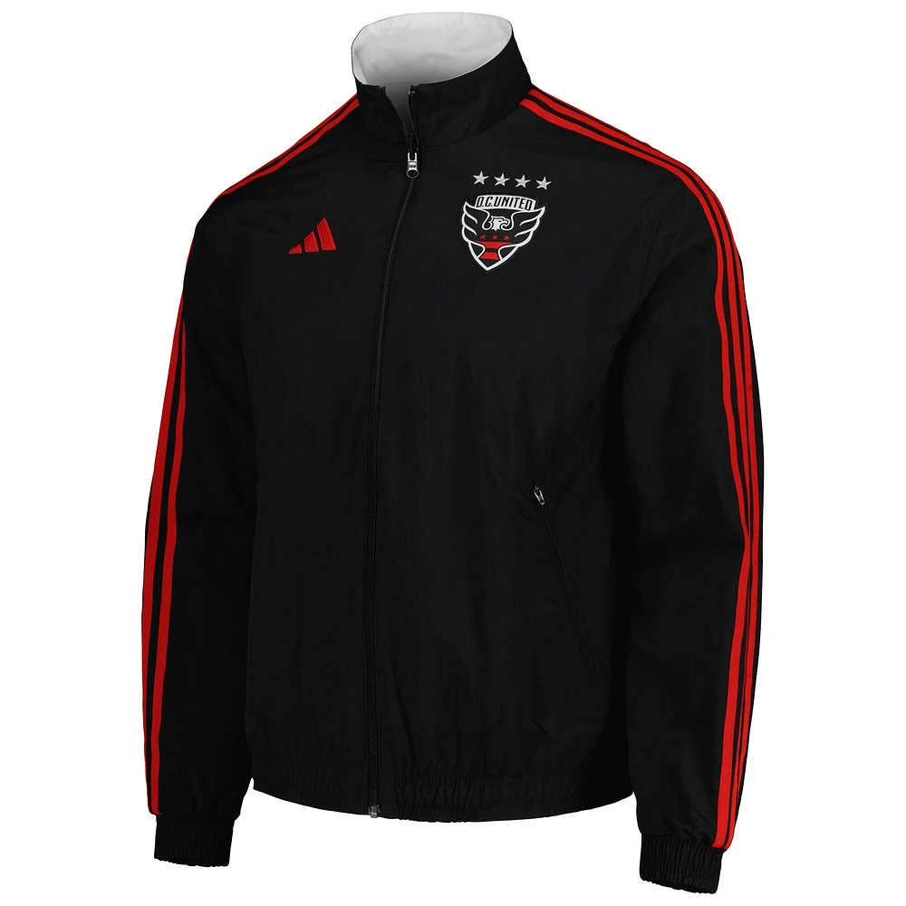 Men's adidas Black/White D.C. United 2023 On-Field Anthem Full-Zip Reversible Team Jacket