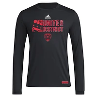 Men's adidas Black D.C. United 2024 Jersey Hook AEROREADY Long Sleeve T-Shirt