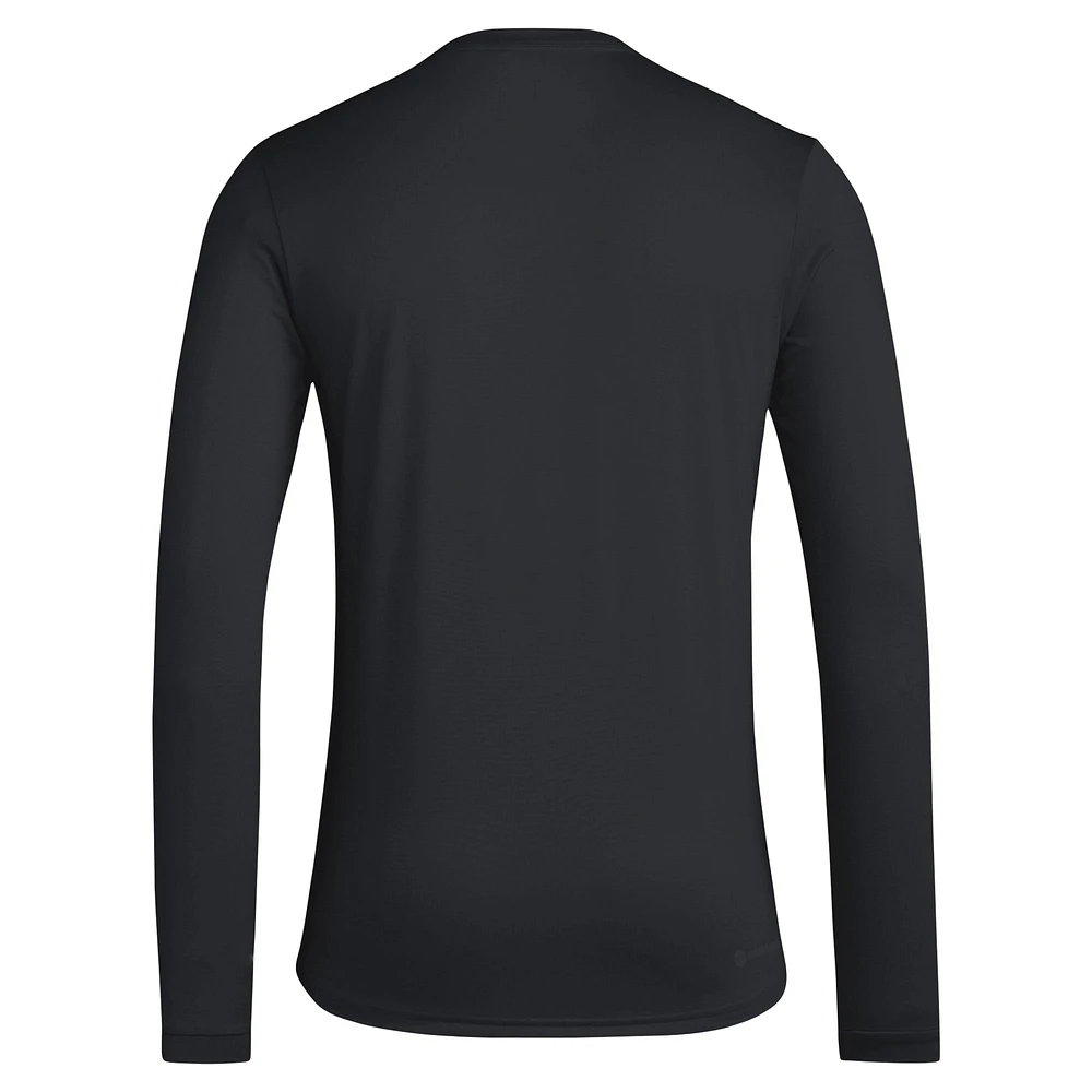 Men's adidas Black D.C. United 2024 Jersey Hook AEROREADY Long Sleeve T-Shirt