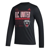 Men's adidas Black D.C. United Club DNA Long Sleeve AEROREADY T-Shirt
