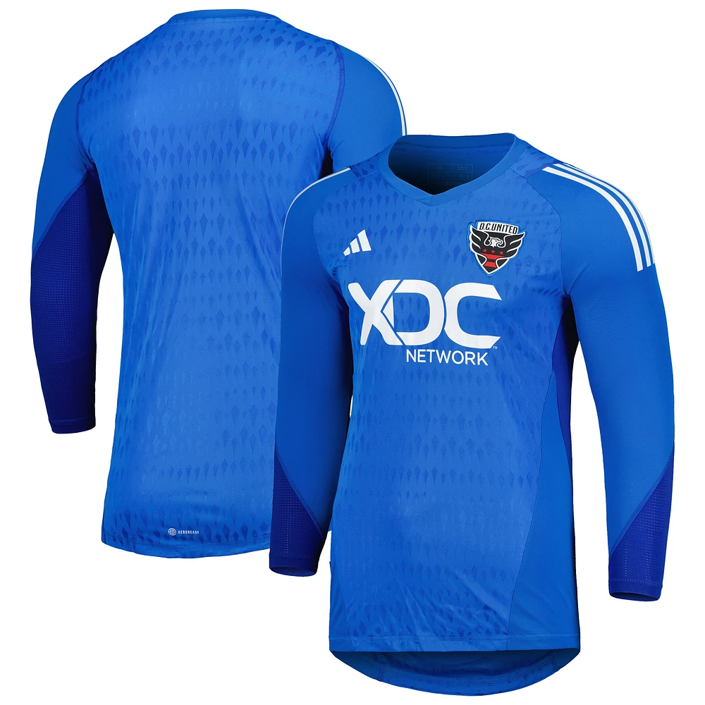 Men's adidas Blue D.C. United 2023 Goalkeeper Long Sleeve Replica Jersey