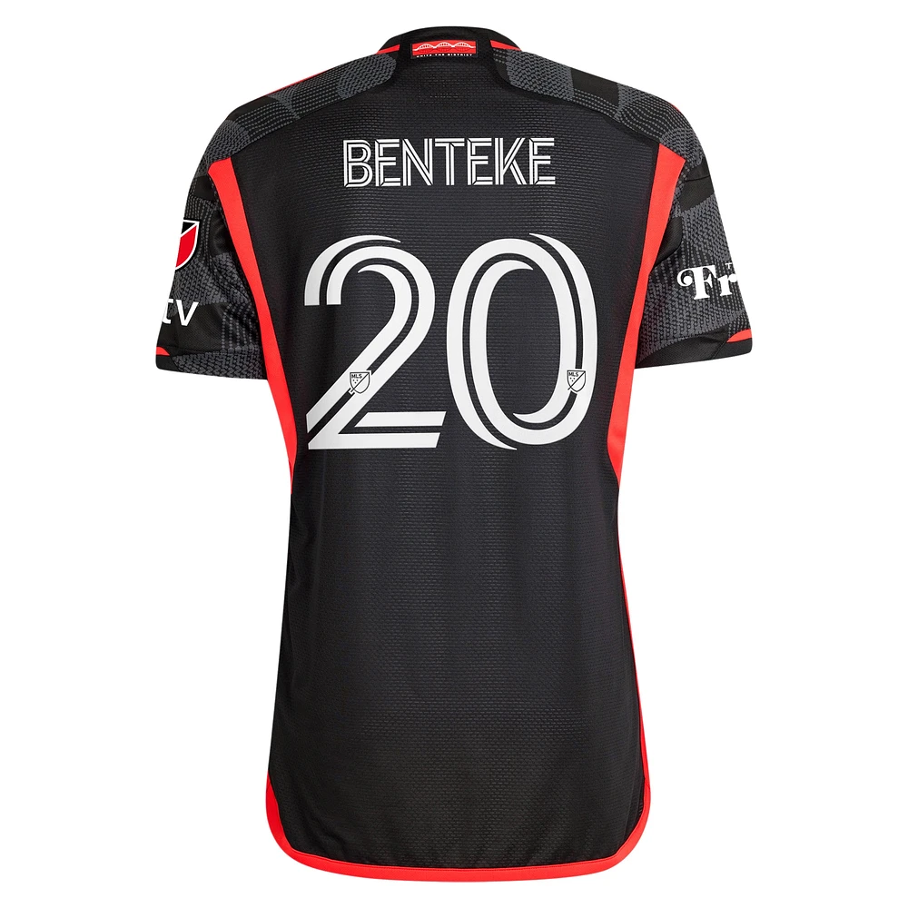 Men's adidas Christian Benteke Black D.C. United 2024 The Icon Kit Authentic Player Jersey