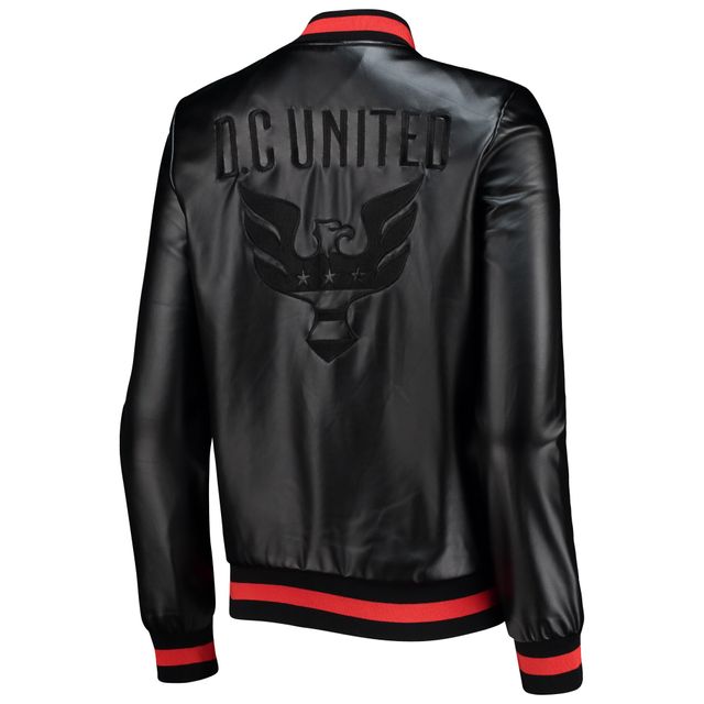 Blouson aviateur à boutons-pression noirs D.C. United The Wild Collective pour femme
