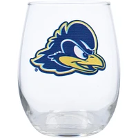 Delaware Fightin' Blue Hens 15oz. Stemless Wine Glass