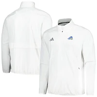 Men's adidas White Delaware Fightin' Blue Hens Sideline AEROREADY Raglan Quarter-Zip Jacket