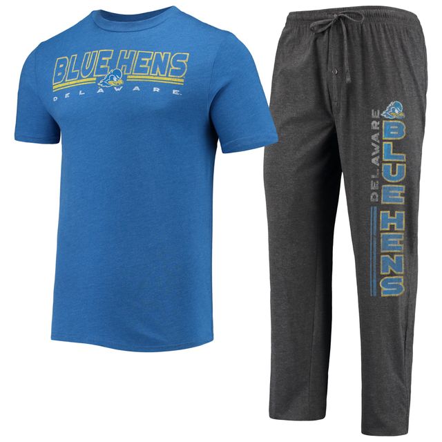 Concepts Sport Heathered Charcoal/Royal Delaware Fightin' Blue Hens Meter Ensemble de nuit et pantalon
