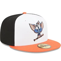 Men's New Era Black/Orange Delmarva Shorebirds Marvel x Minor League 59FIFTY Fitted Hat