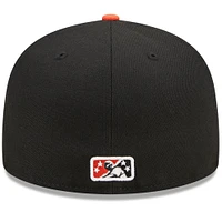 Men's New Era Black/Orange Delmarva Shorebirds Marvel x Minor League 59FIFTY Fitted Hat
