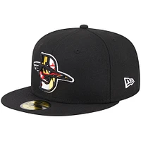 Casquette ajustée New Era noire Delmarva Shorebirds pour homme Maryland 59FIFTY