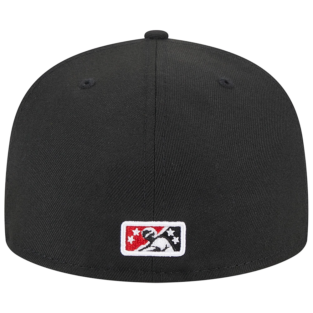 Casquette ajustée New Era noire Delmarva Shorebirds pour homme Maryland 59FIFTY
