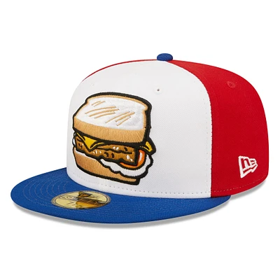 Casquette ajustée New Era Delmarva Shorebirds Scrapple Theme Night 59FIFTY blanche pour homme