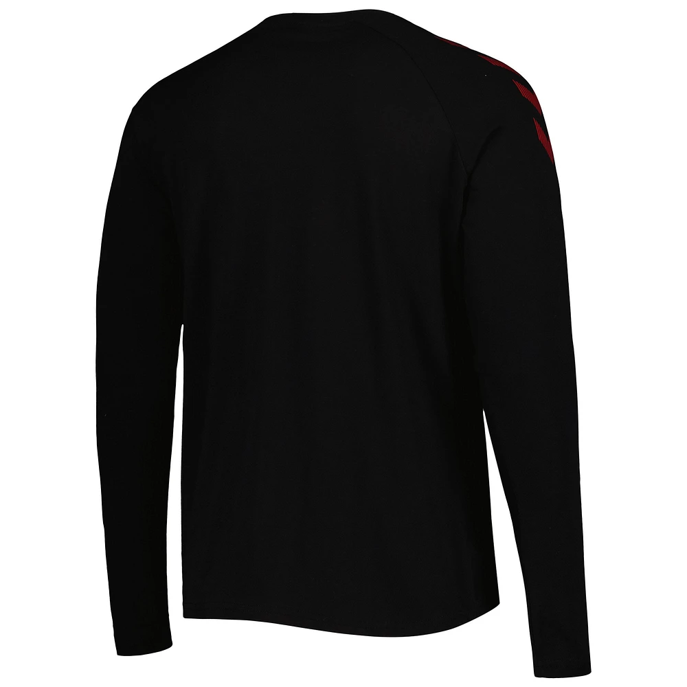 Men's Black Denmark National Team Fan Raglan Long Sleeve T-Shirt
