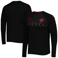 Men's Black Denmark National Team Fan Raglan Long Sleeve T-Shirt