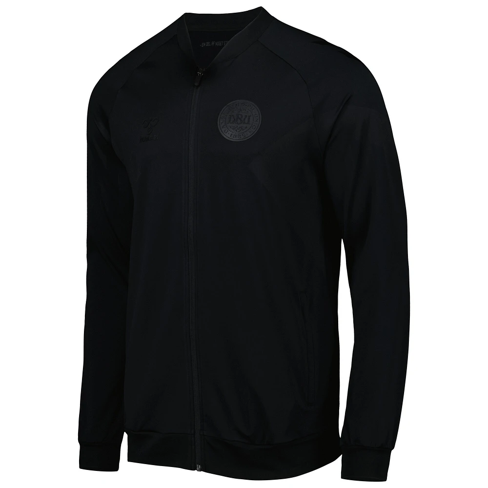 Men's Hummel Black Denmark National Team Line Up Raglan Full-Zip Jacket