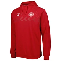 Men's Red Denmark National Team Fan Raglan Pullover Hoodie
