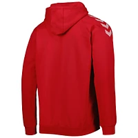 Men's Red Denmark National Team Fan Raglan Pullover Hoodie