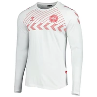 Men's White Denmark National Team Fan Raglan Long Sleeve T-Shirt
