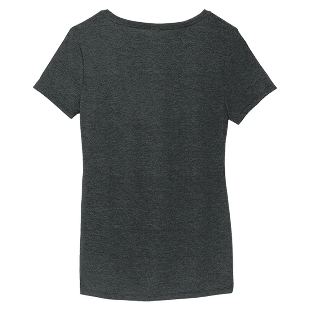 Women's Joe Gibbs Racing Team Collection Heather Black Denny Hamlin V-Neck T-Shirt