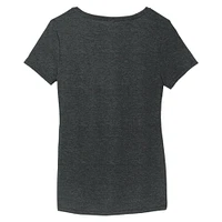 Women's Joe Gibbs Racing Team Collection Heather Black Denny Hamlin V-Neck T-Shirt
