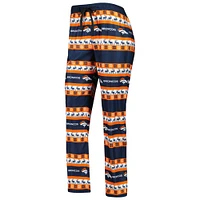 Women's FOCO Navy Denver Broncos Wordmark Ugly Pajama Set