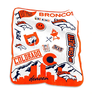 Denver Broncos 50'' x 60'' Native Raschel Couverture en peluche