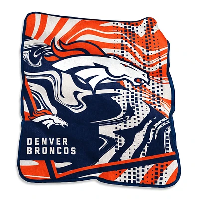 Denver Broncos Couverture tourbillonnante Raschel 127 x 152,4 cm
