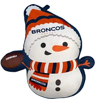 Oreiller en peluche Bonhomme de neige des Fêtes des Broncos de Denver