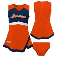 Girls Toddler Orange Denver Broncos Cheer Captain Dress with Bloomers