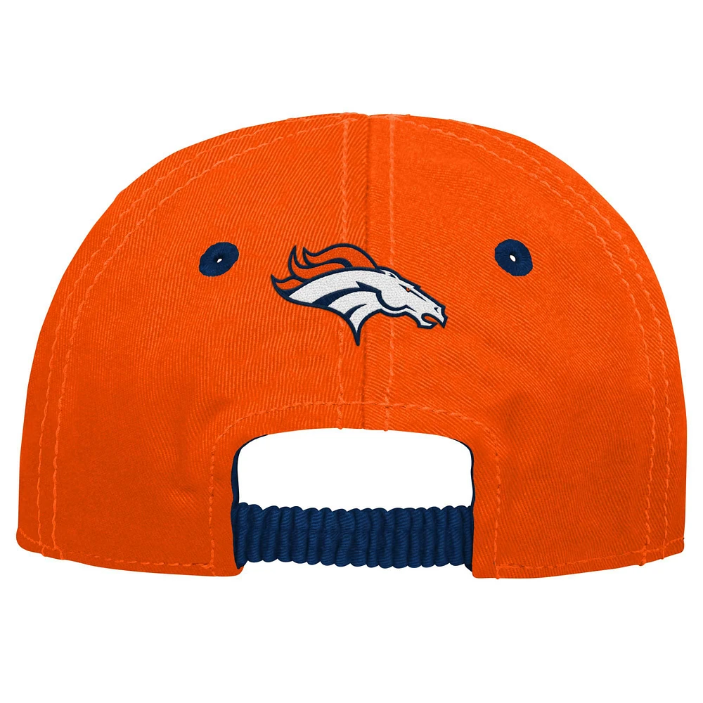 Casquette flexible My First Tail Sweep Slouch Flex des Denver Broncos pour bébé, orange/bleu marine