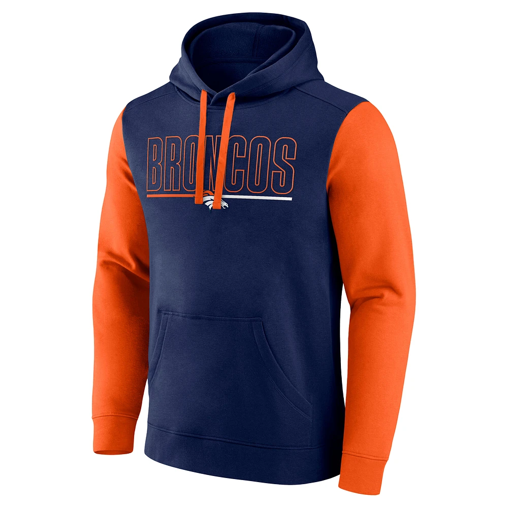 Men's Fanatics Navy Denver Broncos Big & Tall Outline Pullover Hoodie