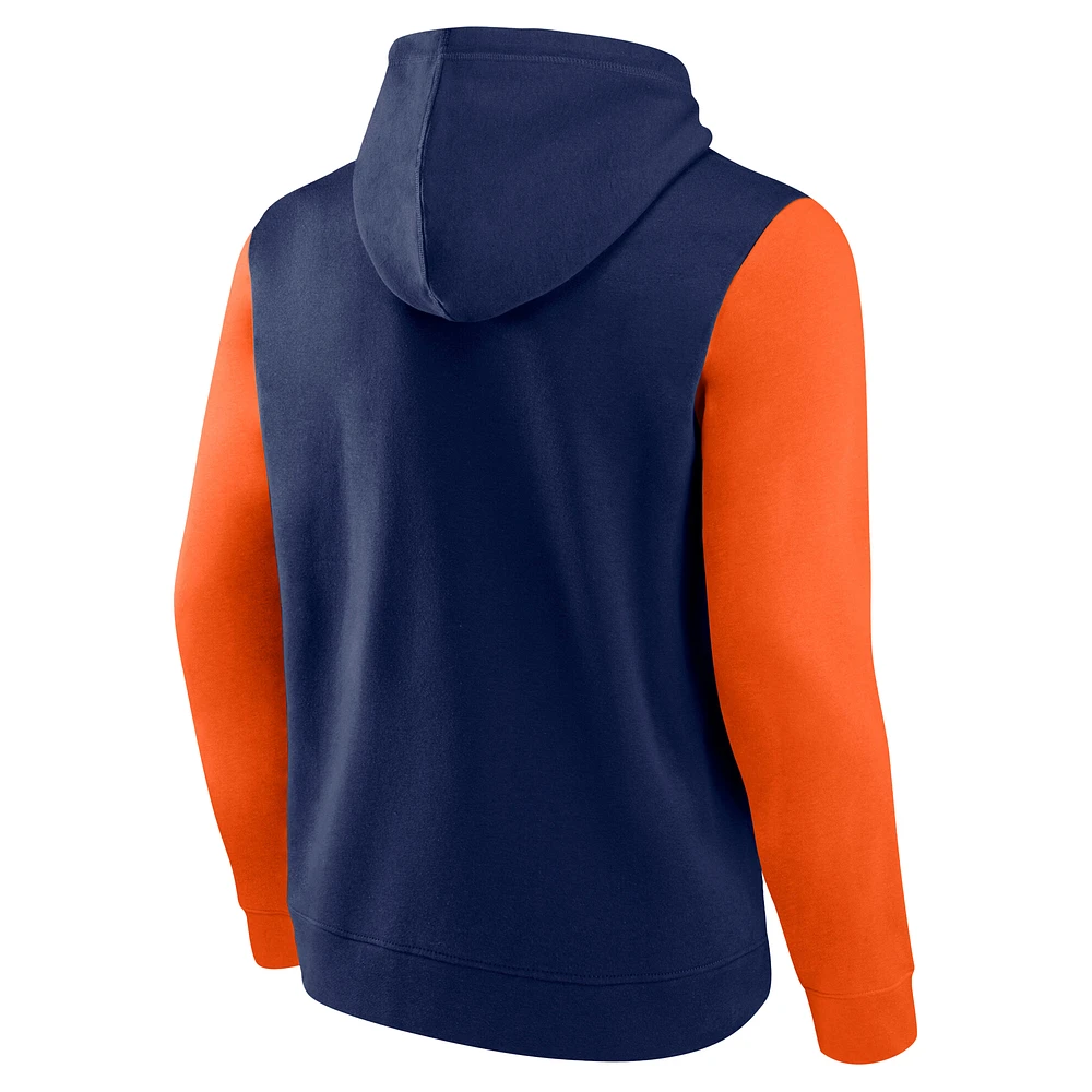 Men's Fanatics Navy Denver Broncos Big & Tall Outline Pullover Hoodie