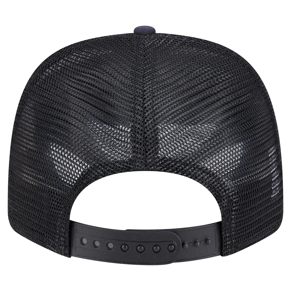 Men's New Era Navy/Black Denver Broncos Adventure Drinks Pattern 9SEVENTY Stretch-Snap Hat