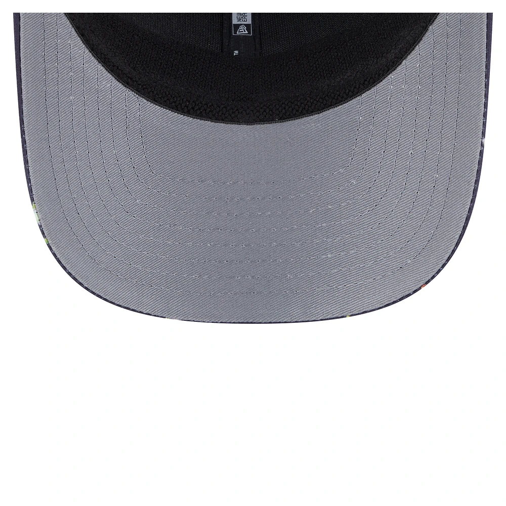 Men's New Era Navy/Black Denver Broncos Adventure Drinks Pattern 9SEVENTY Stretch-Snap Hat