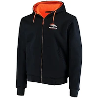 Men's Dunbrooke Navy Denver Broncos Craftsman Thermal-Lined Full-Zip Hoodie