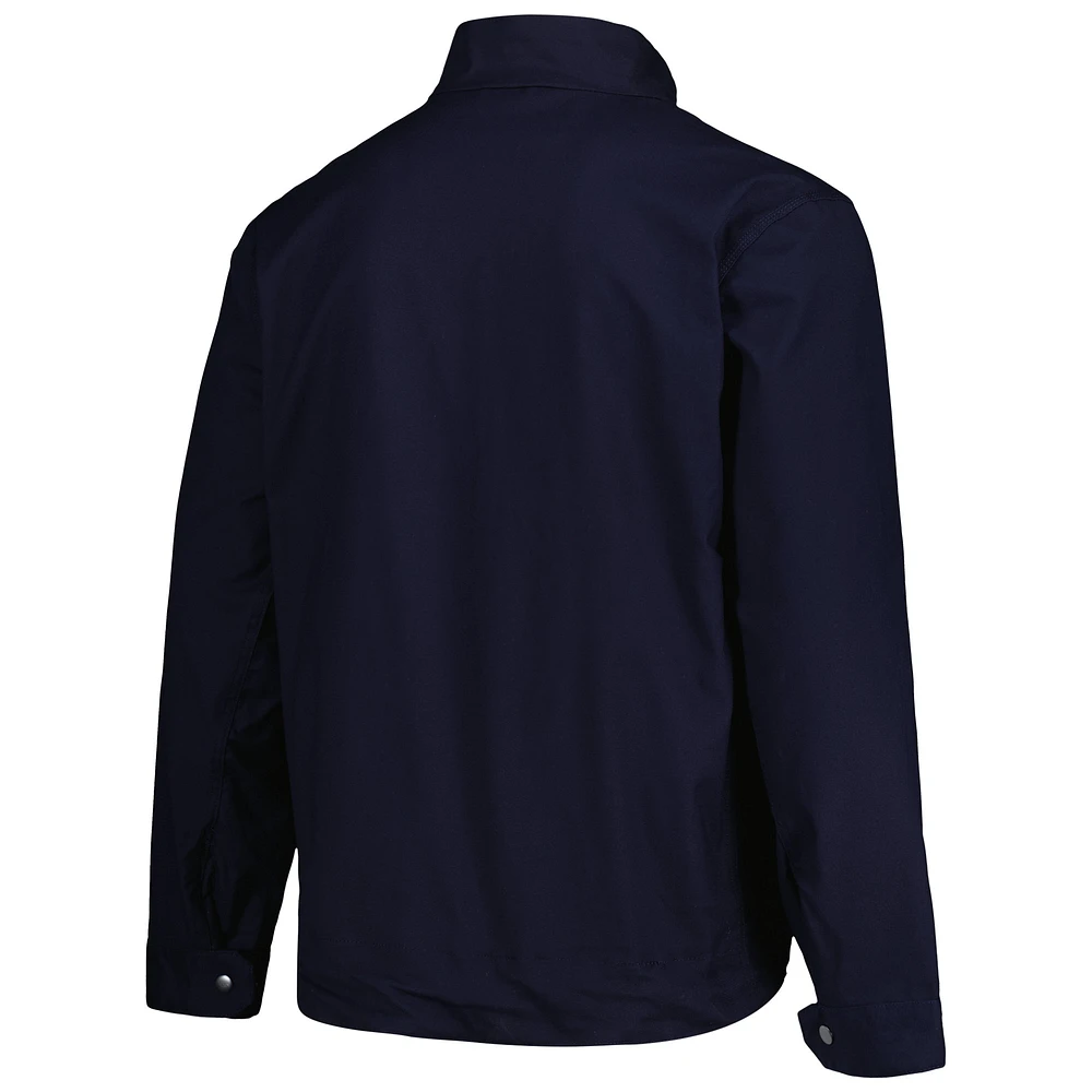 Men's Dunbrooke Navy Denver Broncos Journey Workwear Tri-Blend Full-Zip Jacket